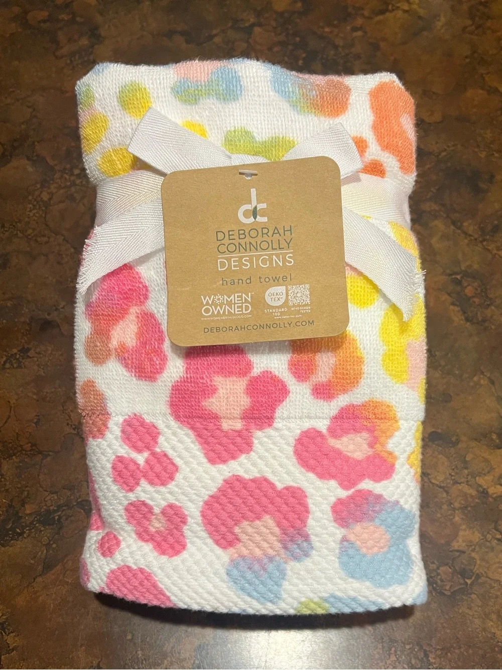 DEBORAH CONNOLLY Cheetah Leopard Animal Print Hand Towel Set - NWT